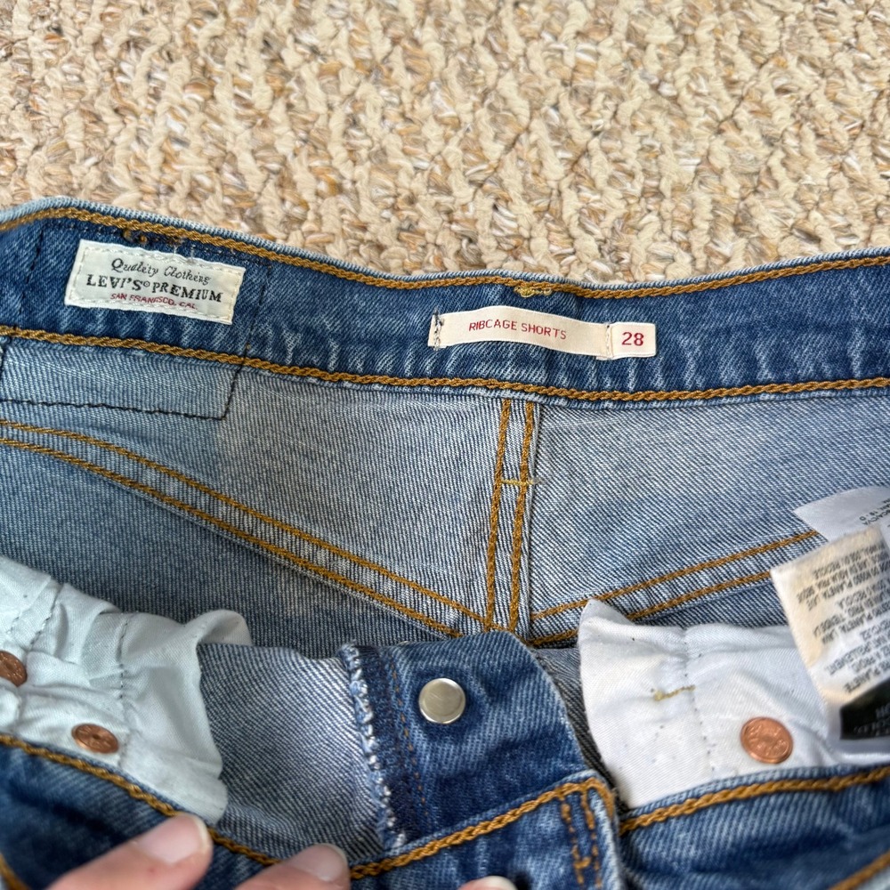 Levi's Blue Denim Jean Shorts - Picture 3 of 9